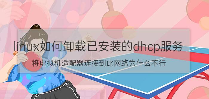 linux如何卸载已安装的dhcp服务 将虚拟机适配器连接到此网络为什么不行？